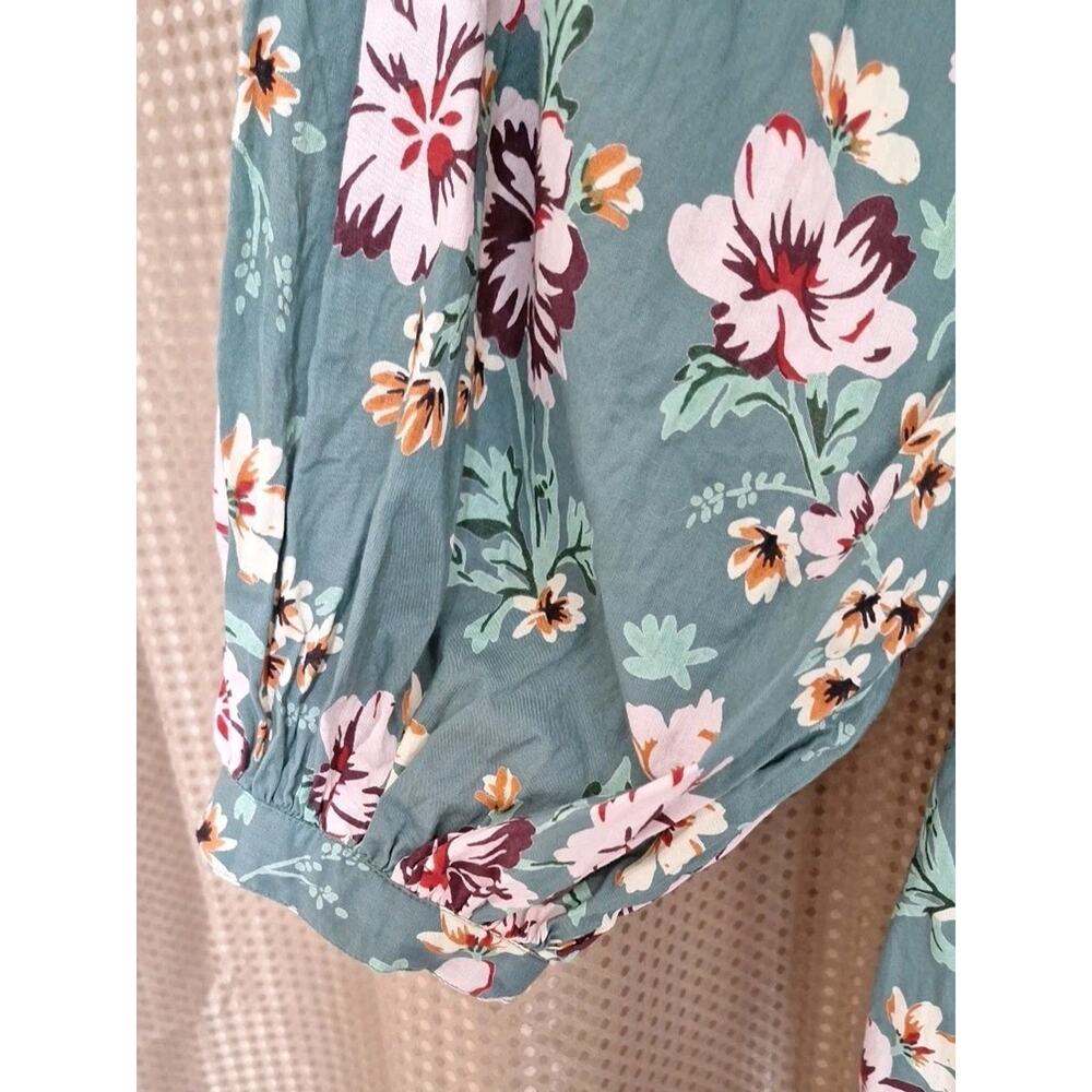 Olivia James The Label Women's Lydia Dress Size Large Teal Floral w/Pockets - Picture 2 of 8